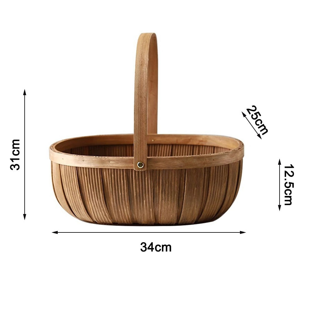Wicker Basket Empty Oval Willow Woven Box - Large