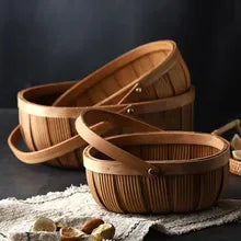 Wicker Basket Empty Oval Willow Woven Box - Large