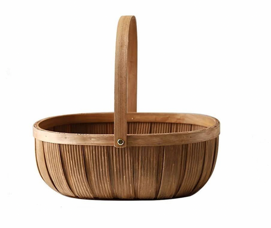 Wicker Basket Empty Oval Willow Woven Box - Large