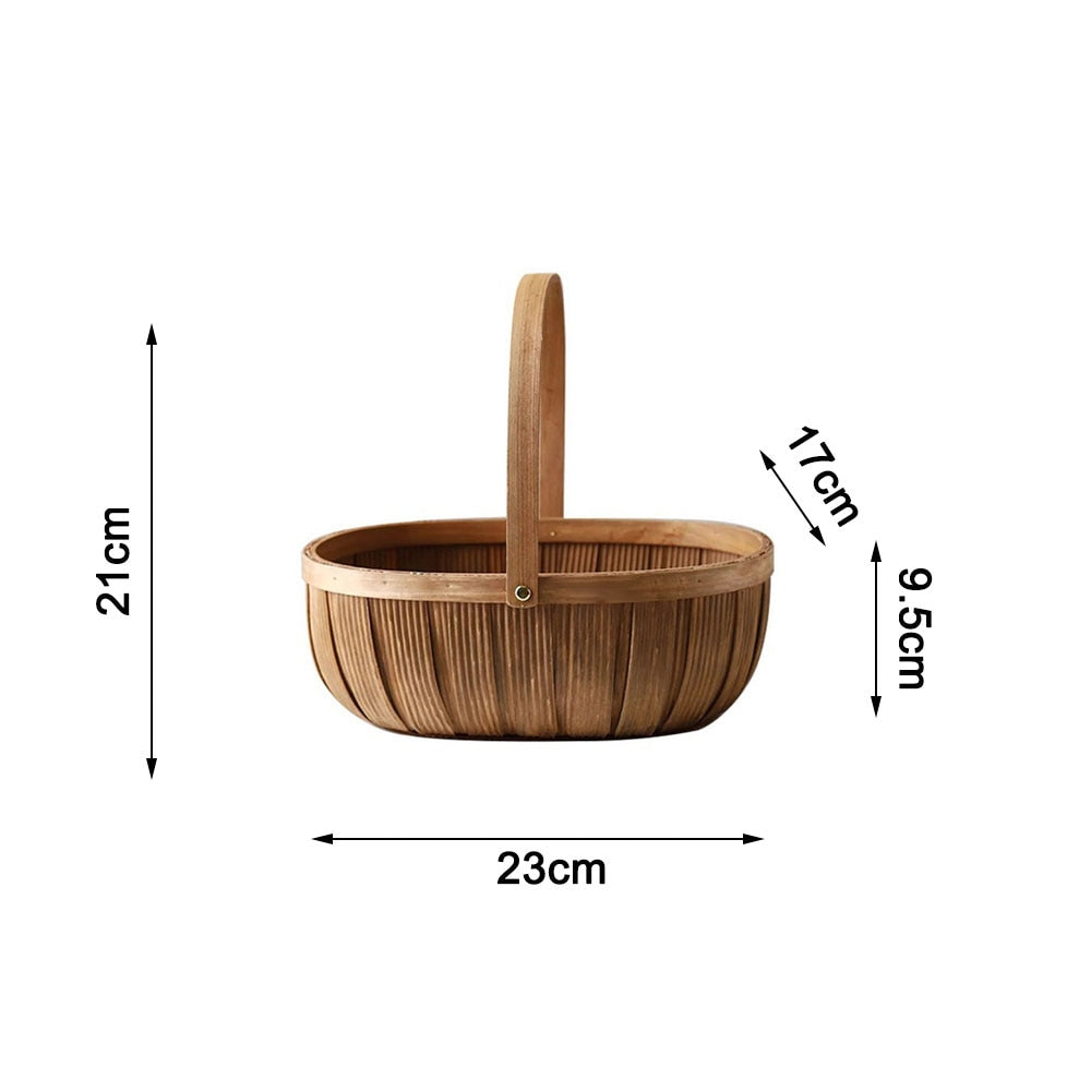 Wicker Basket Empty Oval Willow Woven Box - Large