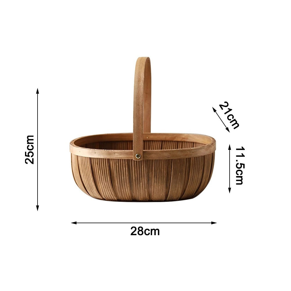 Wicker Basket Empty Oval Willow Woven Box - Large