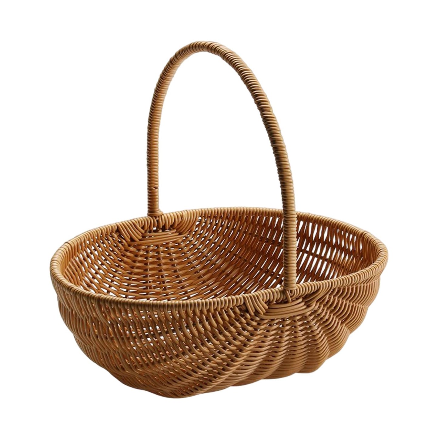 Hand Woven Fungi Basket with Handle - Handmade Wicker Mushroom Basket