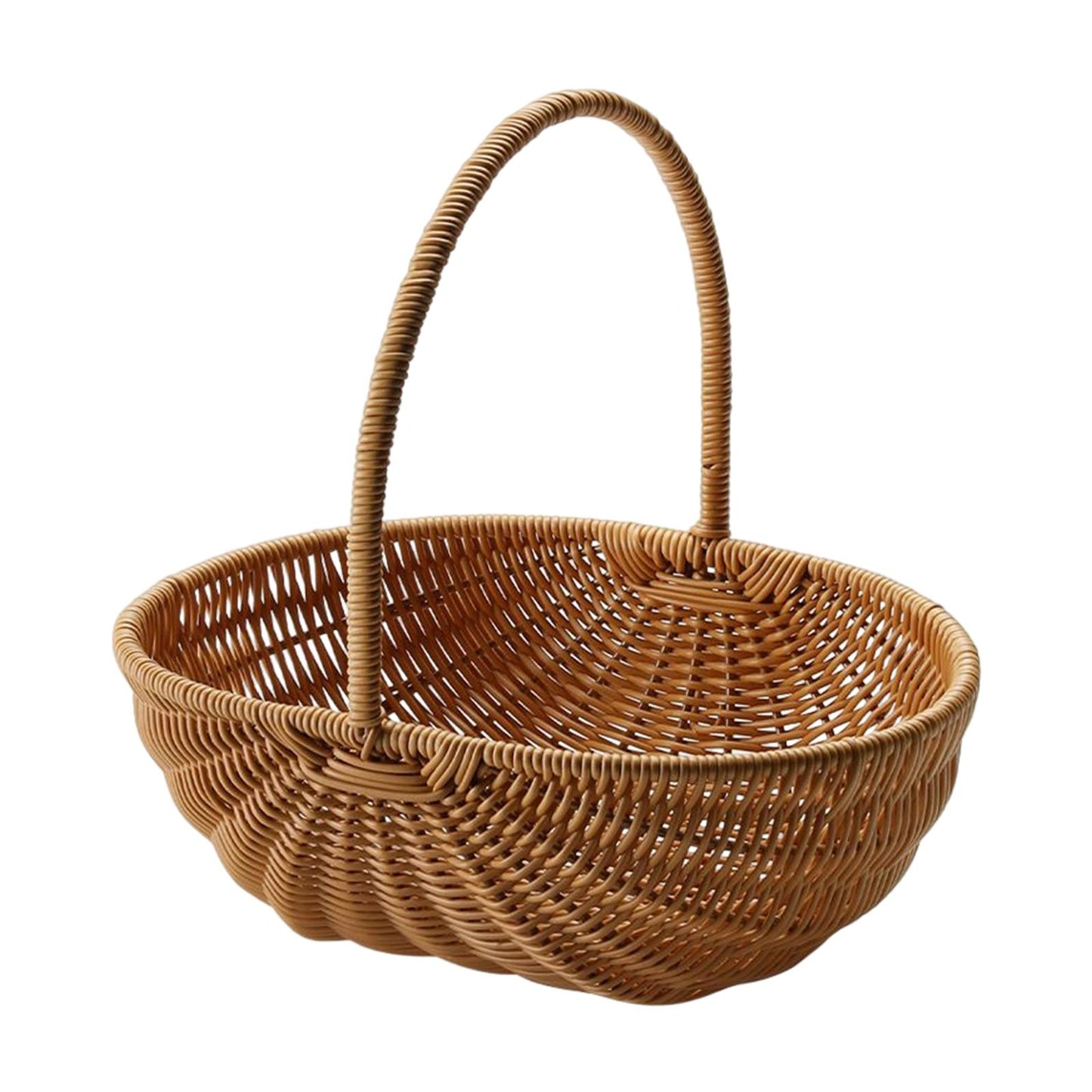 Hand Woven Fungi Basket with Handle - Handmade Wicker Mushroom Basket